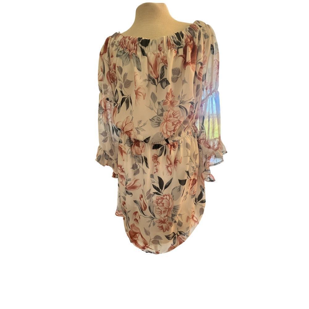 INDULGE FLORAL OFF SHOULDER BLOUSEN LINED PLUS SIZE WOMENS 3X